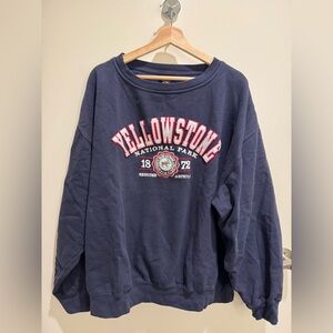Yellowstone National Park Navy Crew neck Sweatshirt